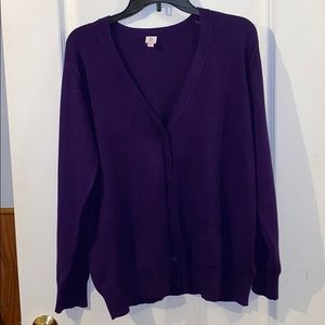 NWOT Isaac Mizrahi purple cardigan